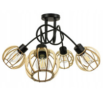 BERGE Závesná lampa na strop LOFT 4x malá drevená guľa