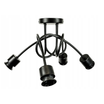 BERGE Závesná lampa na strop LOFT 4x čierna pružina