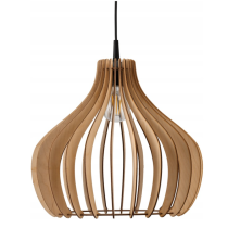 BERGE Závesný stropný lumper LED E27 nastaviteľný 0-100cm drevené tienidlo