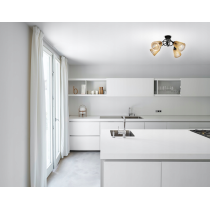 BERGE LED LOFT lampa kutčasta 4xe27 drevená kužeľ