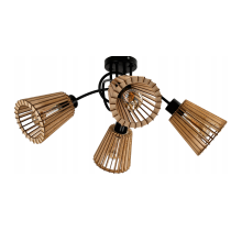 BERGE LED LOFT lampa kutčasta 4xe27 drevená kužeľ