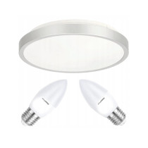 BERGE LED stropné svietidlo semo-r silver - 2xe27 ip20 + 2xe27 10w sviečka - teplá biela