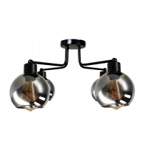 BERGE Sklenená stropná lampa s LED žiarovkami, 4xe27 - dymová guľa