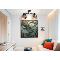 BERGE Sklenená stropná lampa s LED žiarovkami, 4xe27 - dymová guľa