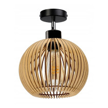 BERGE Stropné svietidlo LED stropný luster nástenné svietidlo E27 drevená guľa