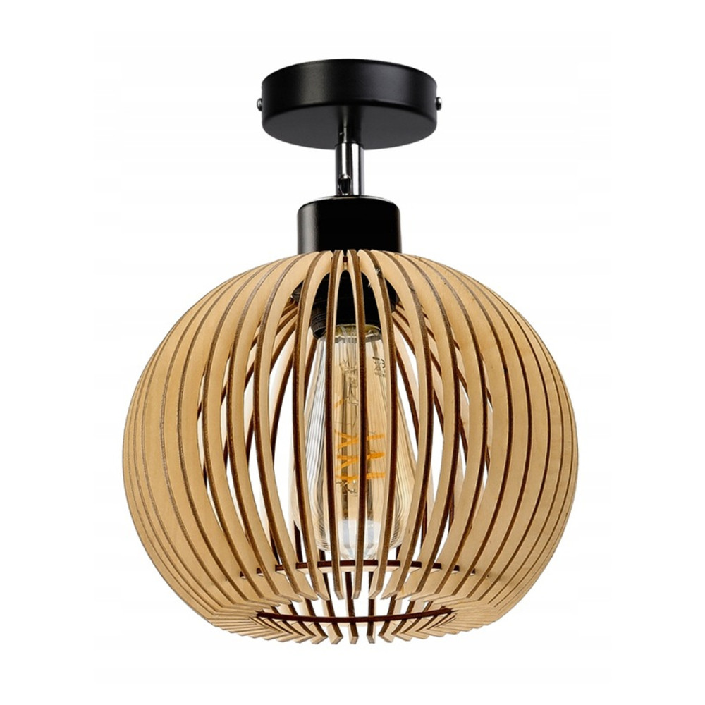 BERGE Stropné svietidlo LED stropný luster nástenné svietidlo E27 drevená guľa