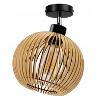 BERGE Stropné svietidlo LED stropný luster nástenné svietidlo E27 drevená guľa