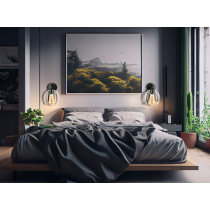 BERGE Čierna LED nástenná lampa LOFT edison + biele tienidlo 1xe27