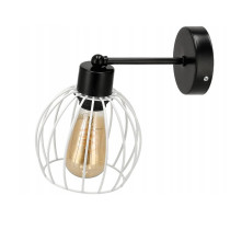 BERGE LED nástenná lampa - 1xe27 - biela drôtená guľa