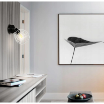 BERGE LED nástenná lampa - 1xe27 - biela drôtená guľa