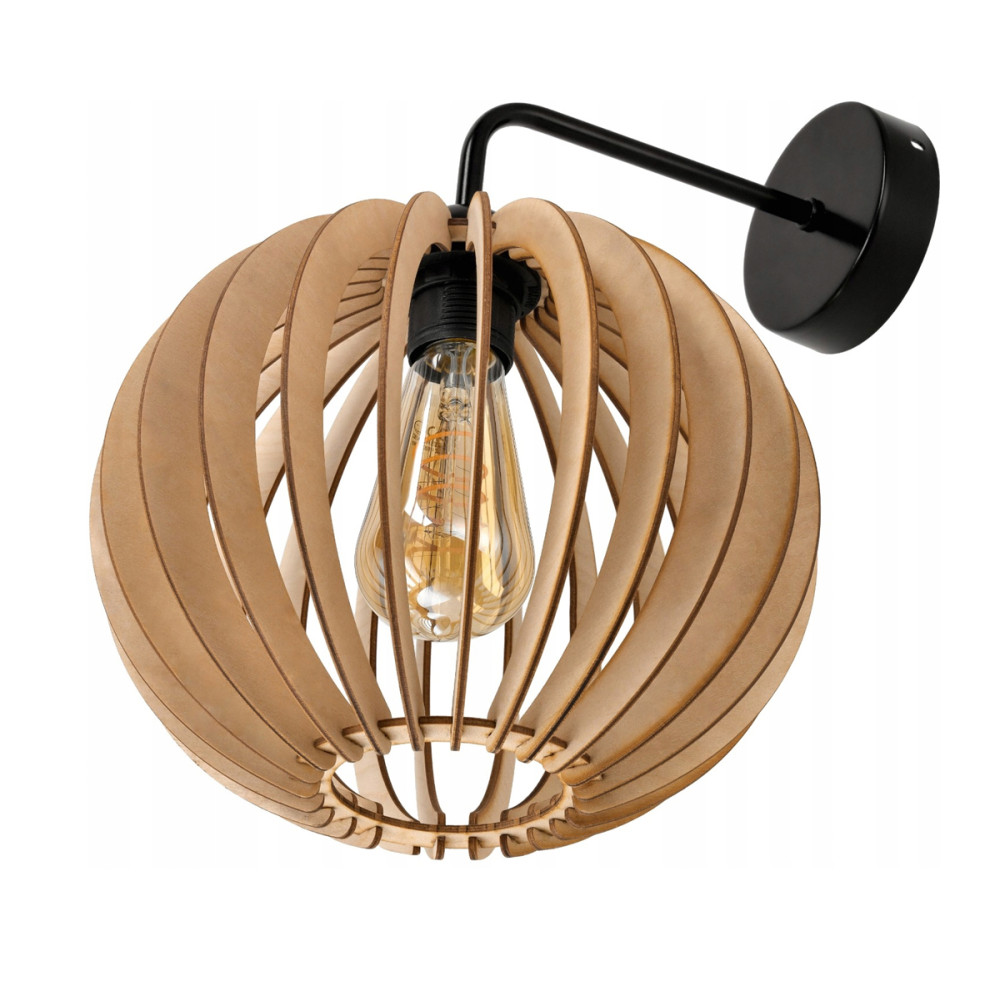 BERGE LED nástenné svietidlo 1x E27 LOFT edison drevená guľa