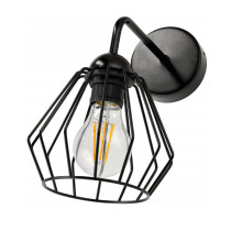 BERGE Nástenná lampa 1x E27 LOFT edison LED nad zrkadlo, drôtená guľa