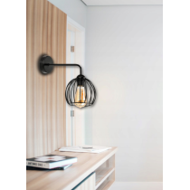 BERGE Nástenná lampa 1x E27 LOFT edison LED nad zrkadlo, drôtená guľa