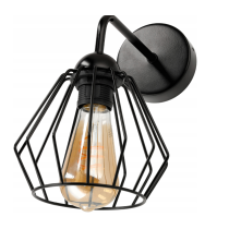 BERGE Nástenná lampa 1x E27 LOFT edison LED nad zrkadlo, drôtená guľa