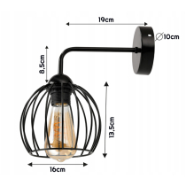 BERGE Nástenná lampa 1x E27 LOFT edison LED nad zrkadlo, drôtená guľa