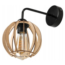 BERGE Nástenná lampa 1x E27 LOFT edison LED nástenné svietidlo nad zrkadlo, drevené