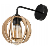 BERGE Nástenná lampa 1x E27 LOFT edison LED nástenné svietidlo nad zrkadlo, drevené