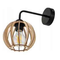BERGE Nástenná lampa 1x E27 LOFT edison LED nástenné svietidlo nad zrkadlo, drevené