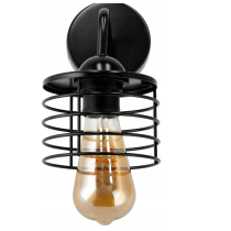 BERGE Nástenná lampa LED LOFT edison čierna 1xe27