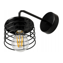 BERGE Nástenná lampa LED LOFT edison čierna 1xe27