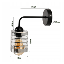 BERGE Nástenná LED lampa nad zrkadlo, sklenená, E27, LOFT
