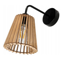 BERGE Nástenné LED svietidlo 1x E27 LOFT edison LED nad zrkadlo drevený kužeľ