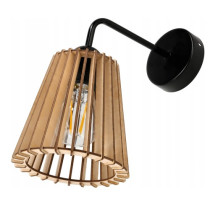 BERGE Nástenné LED svietidlo 1x E27 LOFT edison LED nad zrkadlo drevený kužeľ