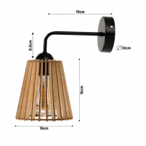 BERGE Nástenné LED svietidlo 1x E27 LOFT edison LED nad zrkadlo drevený kužeľ