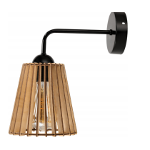 BERGE Nástenné LED svietidlo 1x E27 LOFT edison LED nad zrkadlo drevený kužeľ