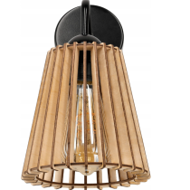 BERGE Nástenné LED svietidlo 1x E27 LOFT edison LED nad zrkadlo drevený kužeľ