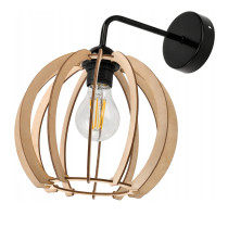 BERGE Nástenné LED svietidlo 1x E27 LOFT edison nad zrkadlo drevená guľa