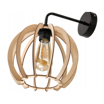 BERGE Nástenné LED svietidlo 1x E27 LOFT edison nad zrkadlo drevená guľa