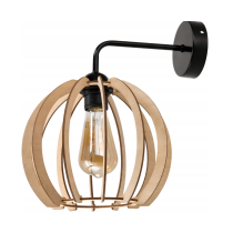 BERGE Nástenné LED svietidlo 1x E27 LOFT edison nad zrkadlo drevená guľa