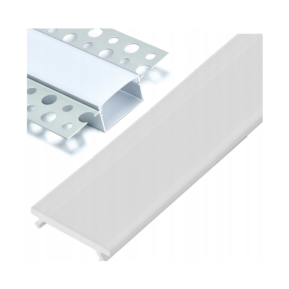 BERGE Tienidlo / kryt na LED profil, 2 m, matné, do sadrokartónu