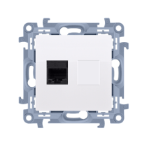 Kontakt Simon - Počítačová zásuvka SIMON10 C51.01/11, jednoduchá RJ45 kategórie 5e, biela