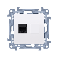 Kontakt Simon - Počítačová zásuvka SIMON10 C51.01/11, jednoduchá RJ45 kategórie 5e, biela