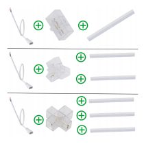BERGE LED žiarovka HEXAGON 16W 120cm 6500K, stropné svietidlo, rám, konektor