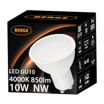 BERGE Sada 10x GU10 LED žiaroviek 10W 850lm - neutrální biela