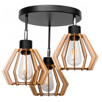 BERGE Stropná závesná lampa 3xe27 diamond wood