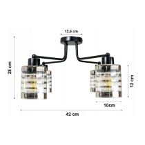 BERGE Závesná lampa DRONE 4xE27 - SKLENENÁ KOCKA