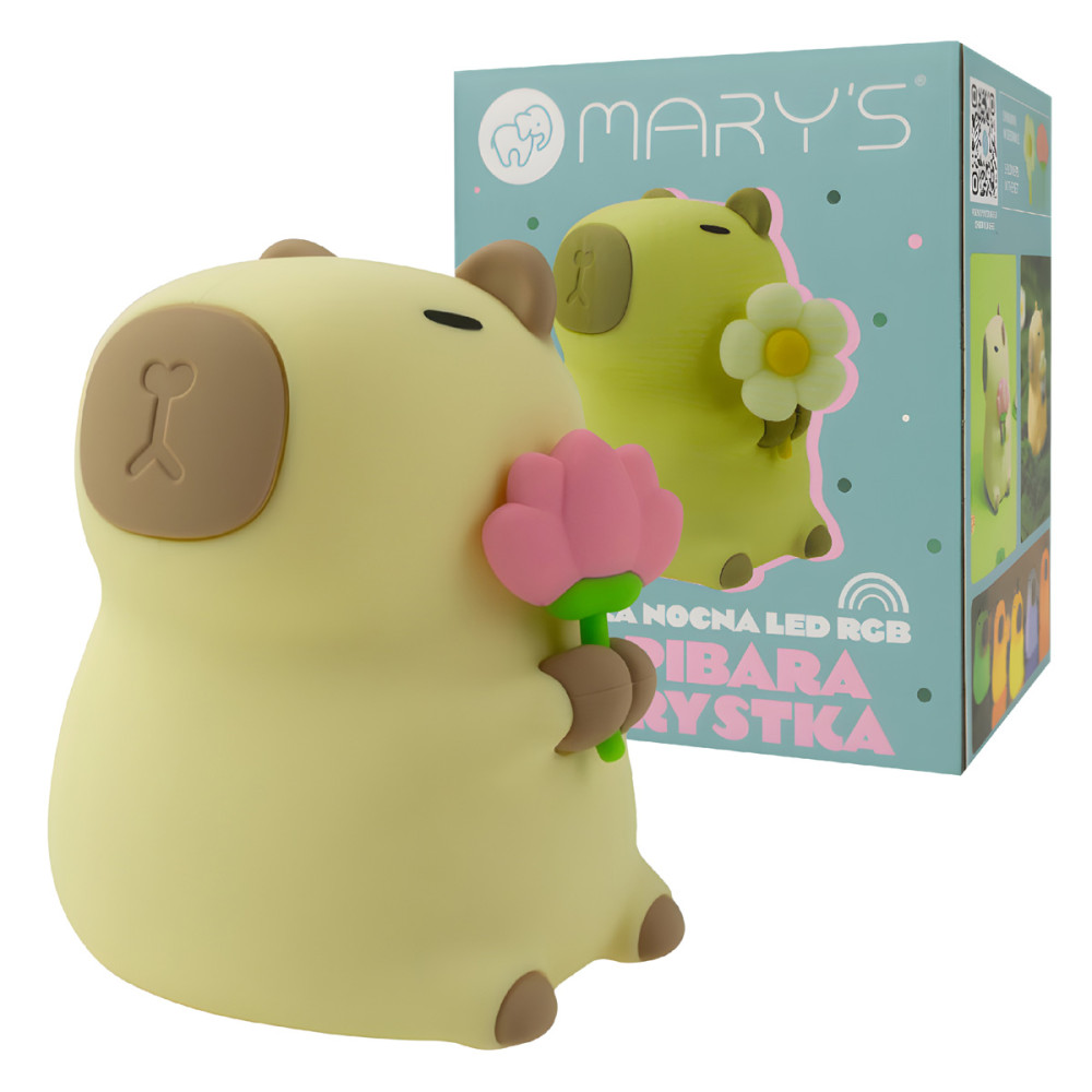 BERGE Bezdrôtové LED nočné svetlo capybara florist RGB - teplá biela