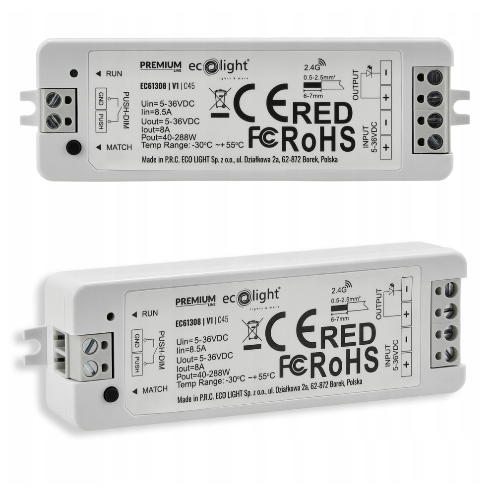 BERGE Stmievač LED pásikov rf mono 5-36v 12v 24v 8a