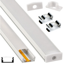 BERGE LED profil hliníkový biely + mliečny kryt 2m zapustená / povrchová montáž sada