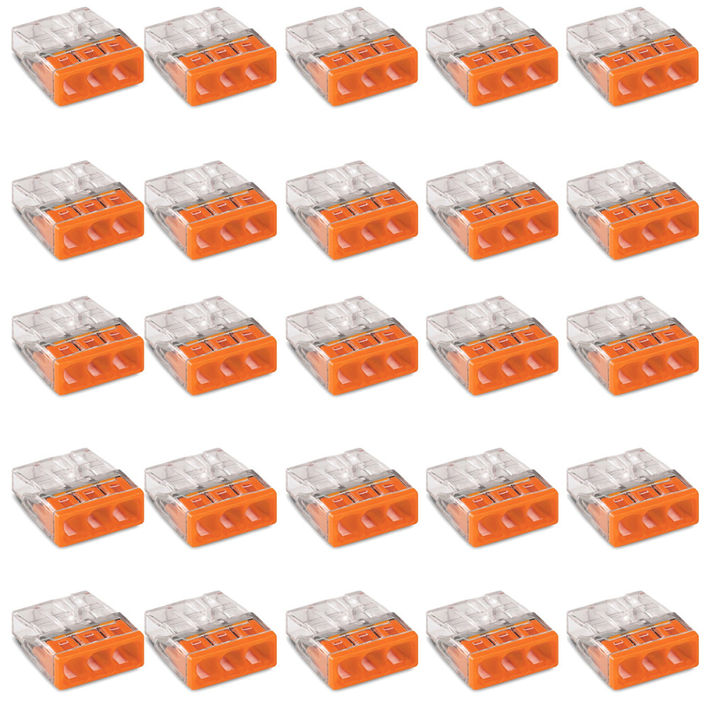 BERGE Wago rýchlokonektorový inštalačný vodič 3x0,5-2,5 mm 2273-203 25 kusov