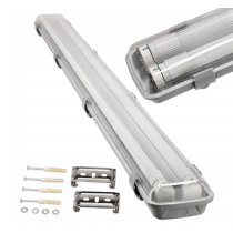 BERGE Hermetické svietidlo 120cm + 2x LED trubice vodotesné - studená biela