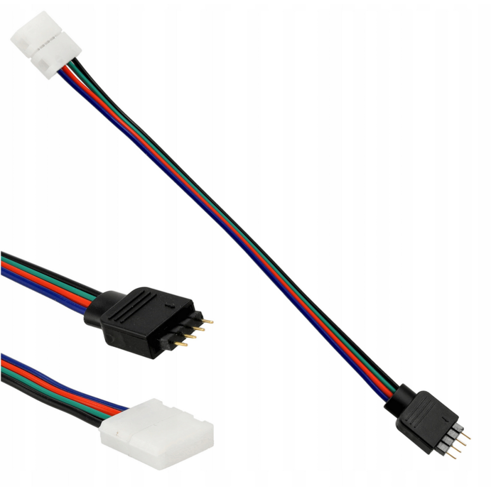 BERGE Konektor pre LED pásky - RGB - 10mm - 4pin - pások / kontroler
