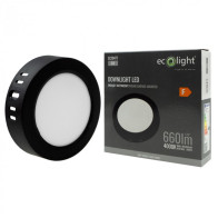 BERGE LED stropné svietidlo na stenu, okrúhle, 6W, 660lm, čierne, 4000K