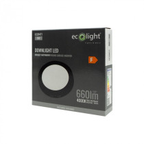 BERGE LED stropné svietidlo na stenu, okrúhle, 6W, 660lm, čierne, 4000K