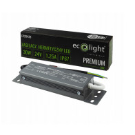 BERGE 24V LED napájací zdroj hermetický 30W 1,25A vodotesný transformátor PREMIUM