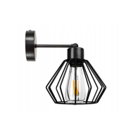 BERGE Nástenná lampa - kinkiet - E27 - BRYLANT - čierna